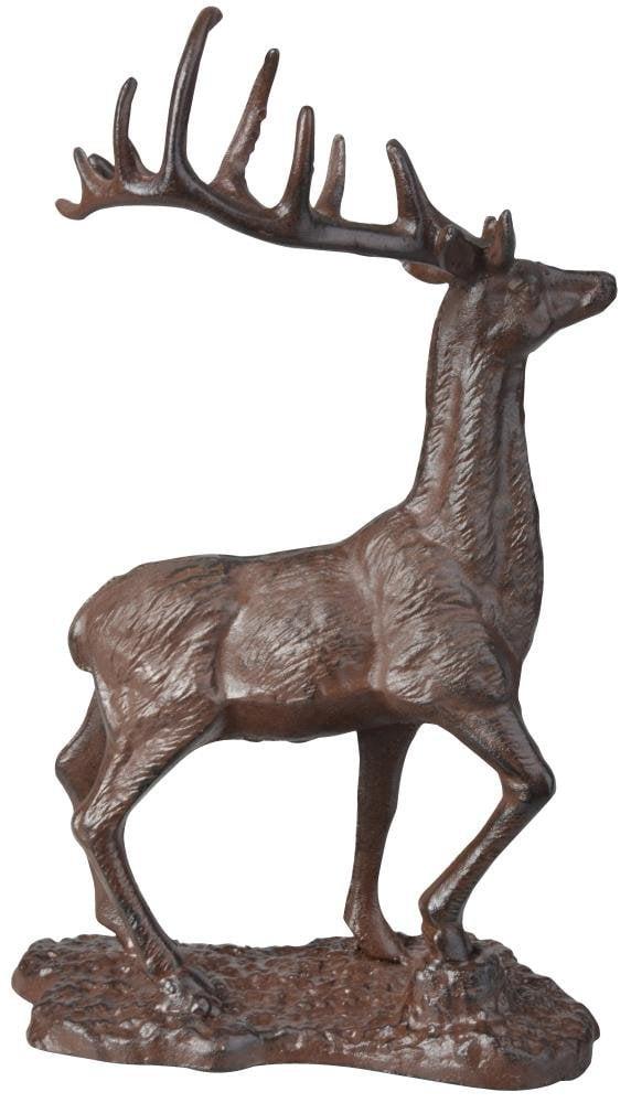 Antique Brown Cast Iron Deer Statue for Home and Garden