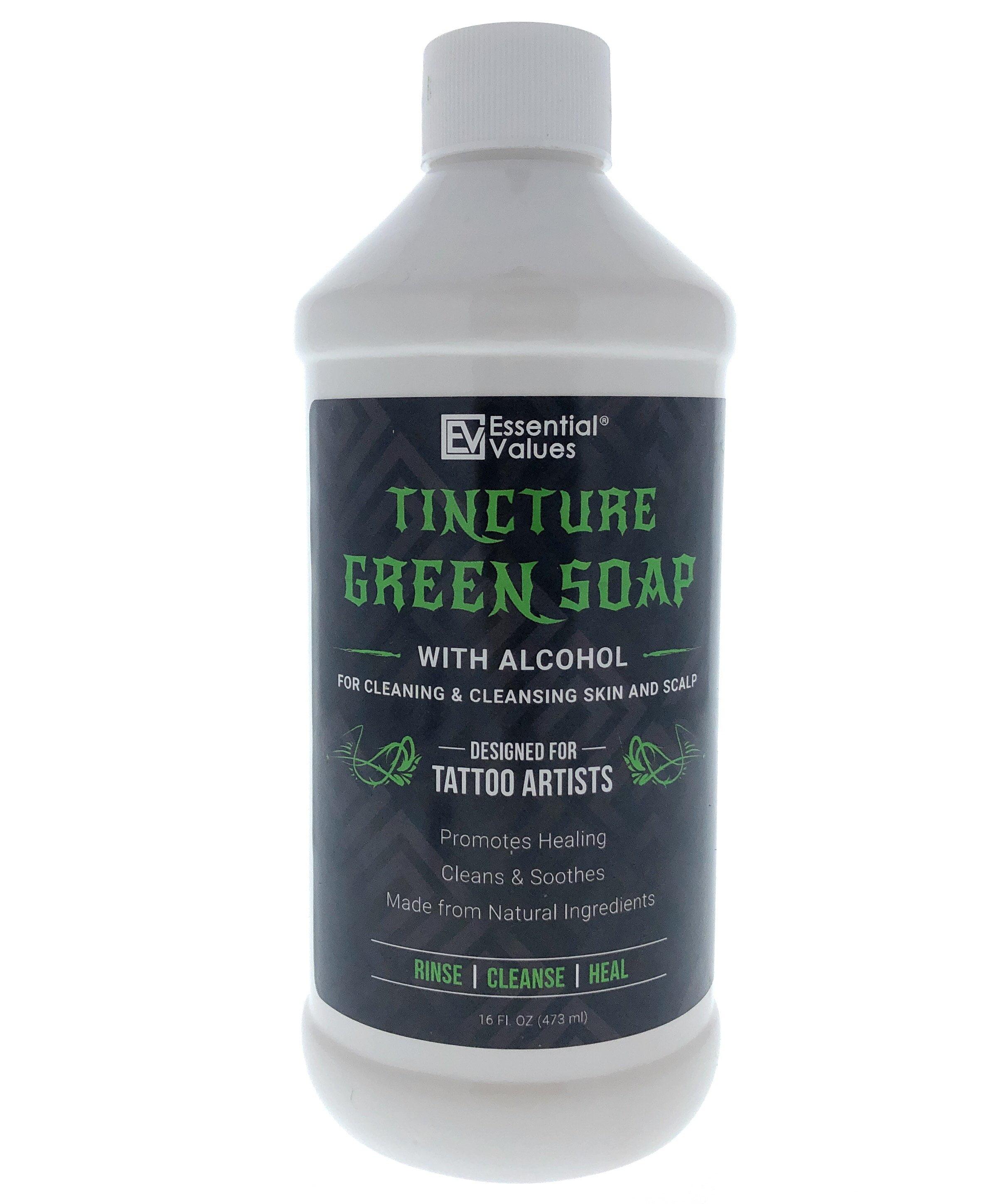 Essential Values Tincture Green Soap, Perfect for Tattoo Cleaning - Made in USA