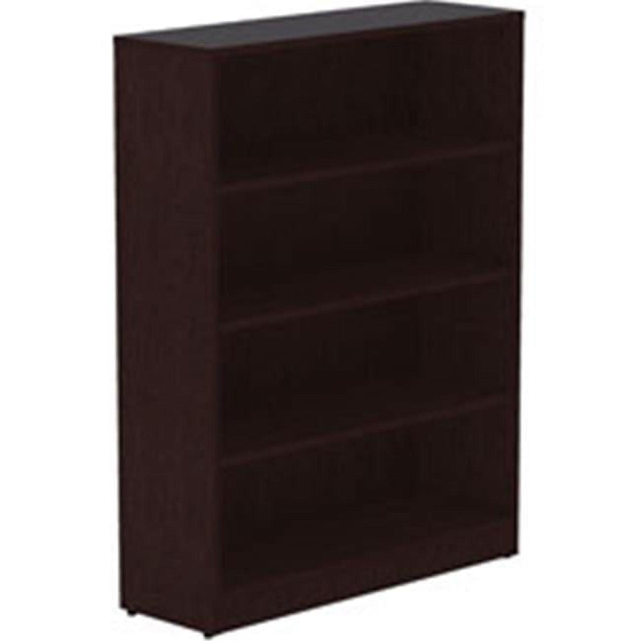 Espresso 4-Shelf Adjustable Laminate Bookcase