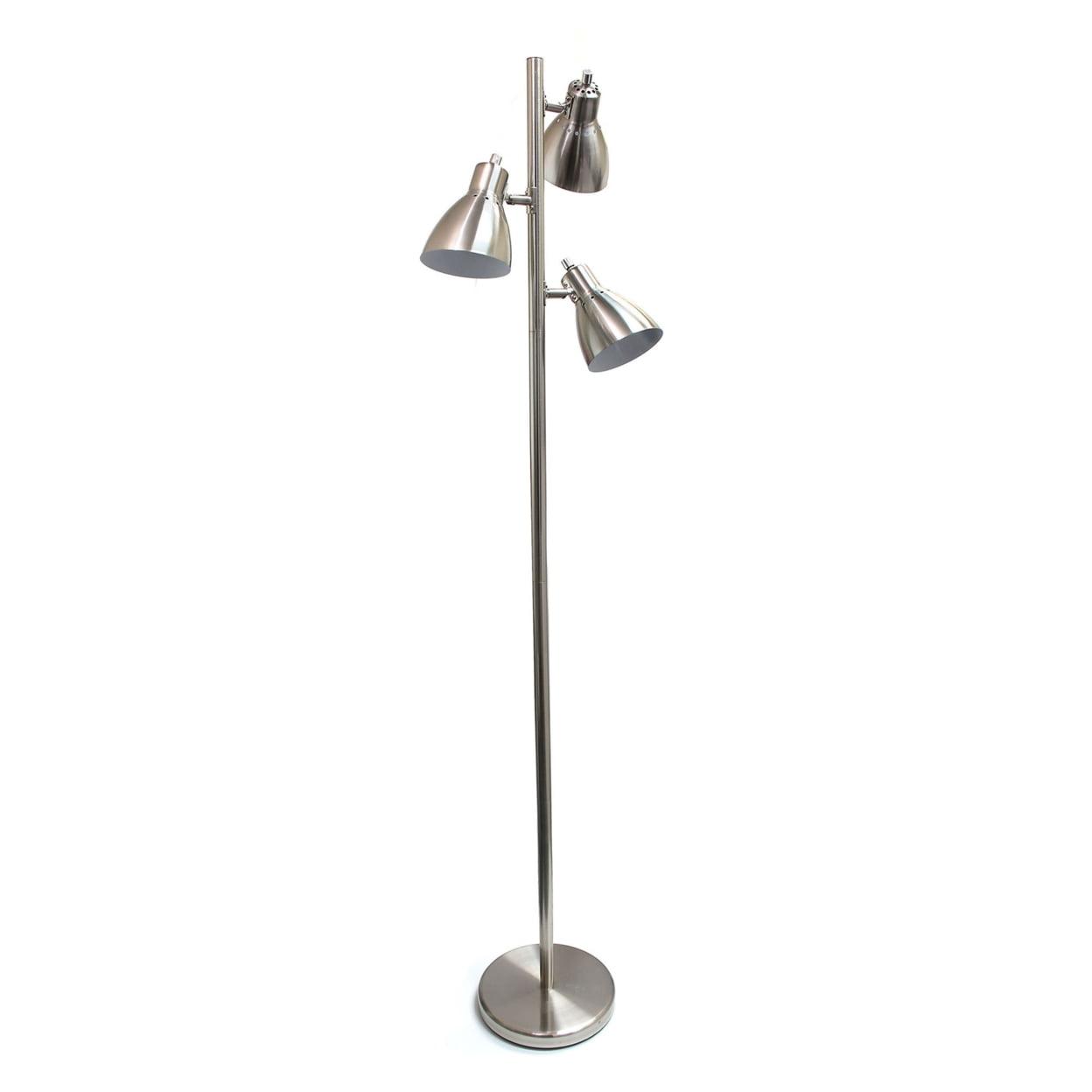 64" Traditional 3 Light Metal Floor Lamp with Adjustable Spotlight Shades - Creekwood Home