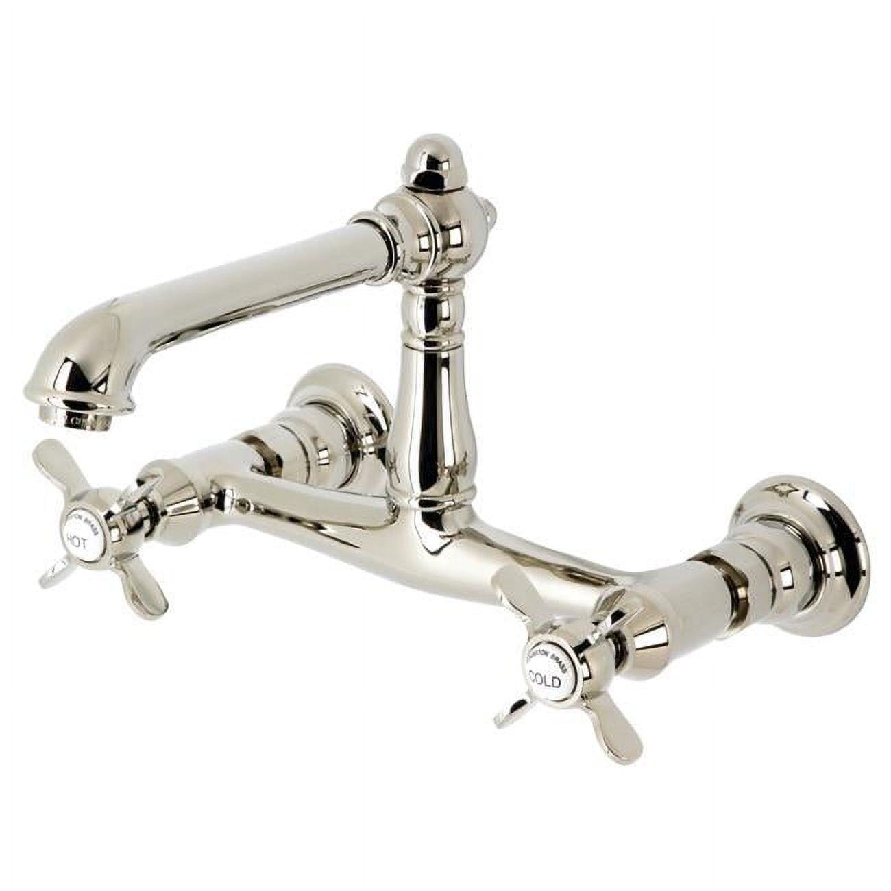 Essex Victorian Era Polished Nickel Wall Mount Bathroom Faucet