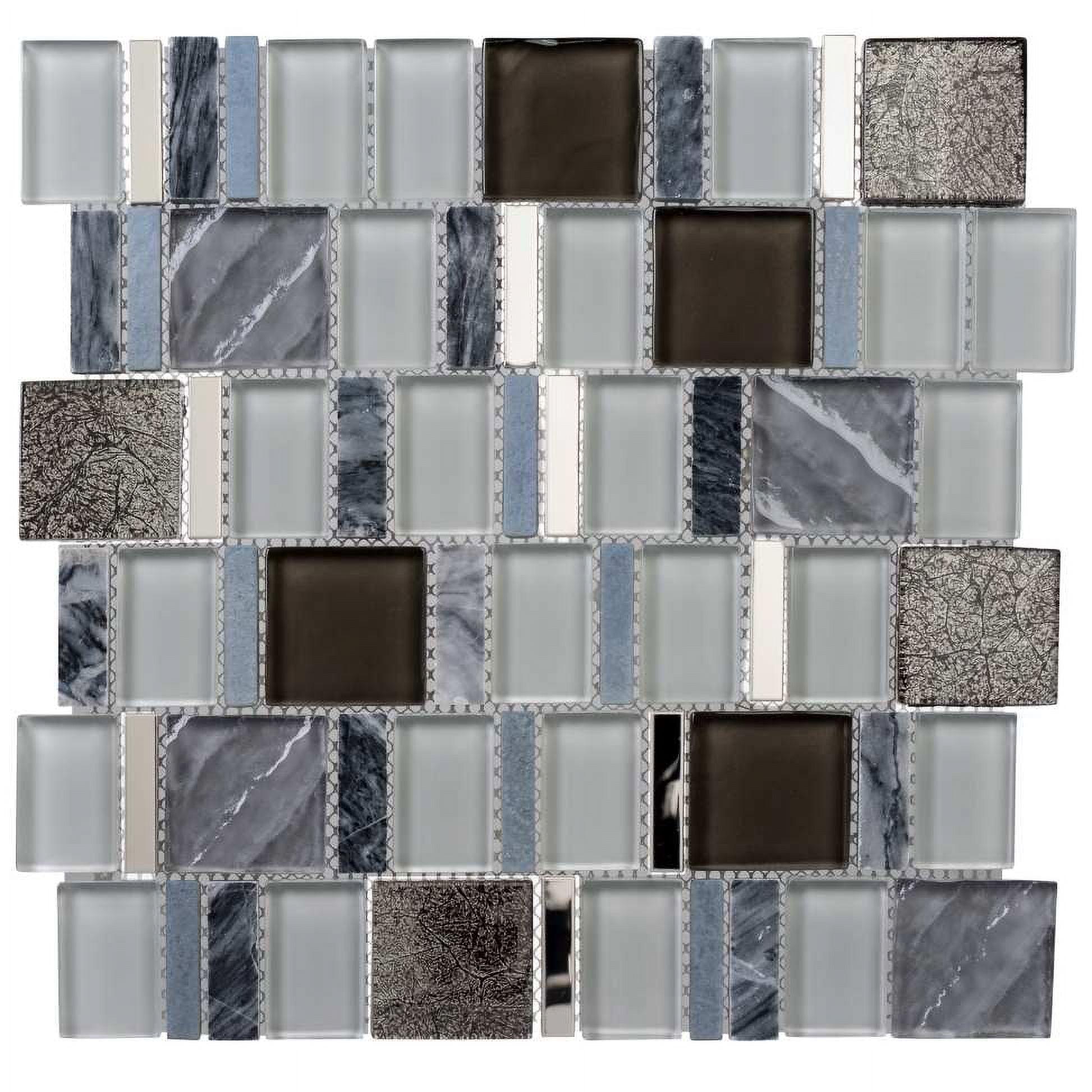 Estee Glass/Stone/Metal Mosaic Kitchen Backsplash, Wall and Floor Tile
