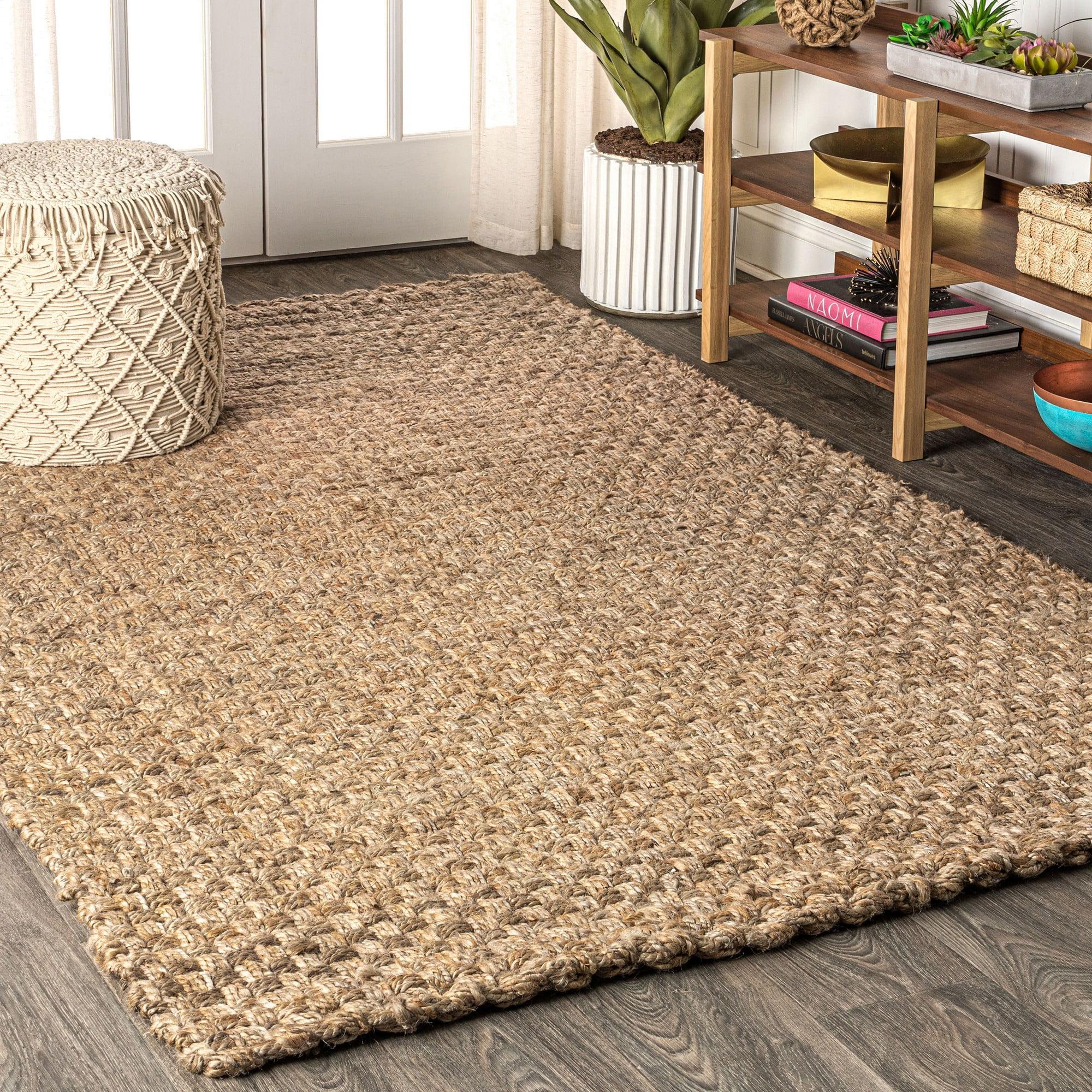 Estera Hand Woven Boucle Chunky Jute Indoor Area Rug - JONATHAN Y