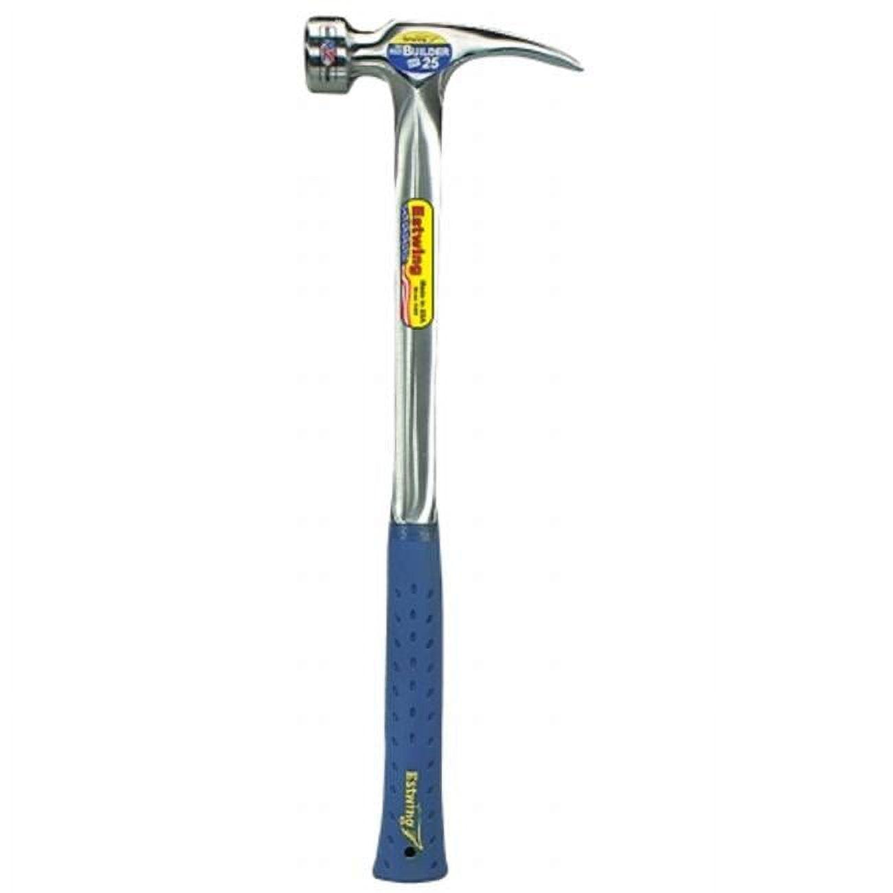 Polished Steel Framing Hammer with Blue Textured Handle, 18"