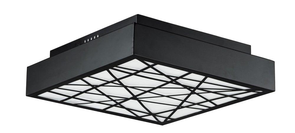 Et2 E20645-61 Intersect 16" Wide Integrated Led Flush Mount Square Ceiling Fixture - Black