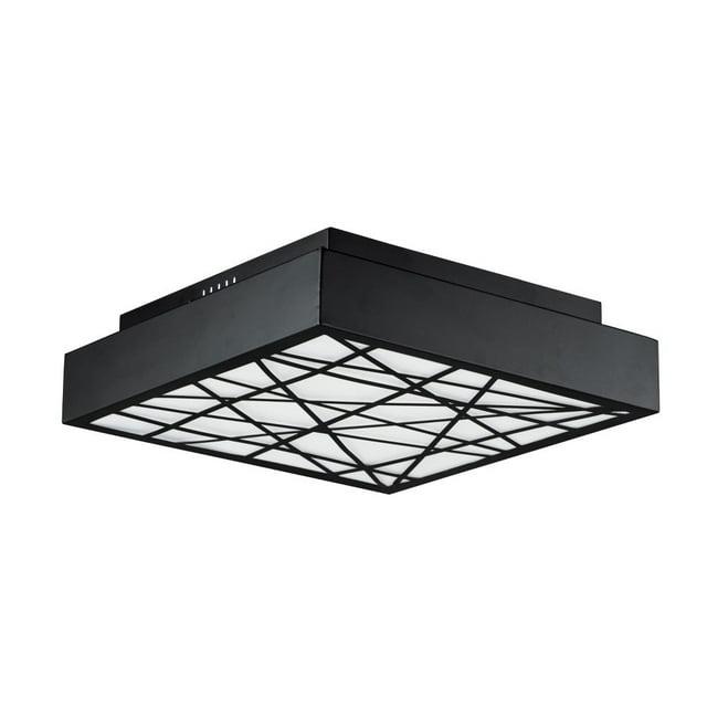 Et2 E20645-61 Intersect 16" Wide Integrated Led Flush Mount Square Ceiling Fixture - Black