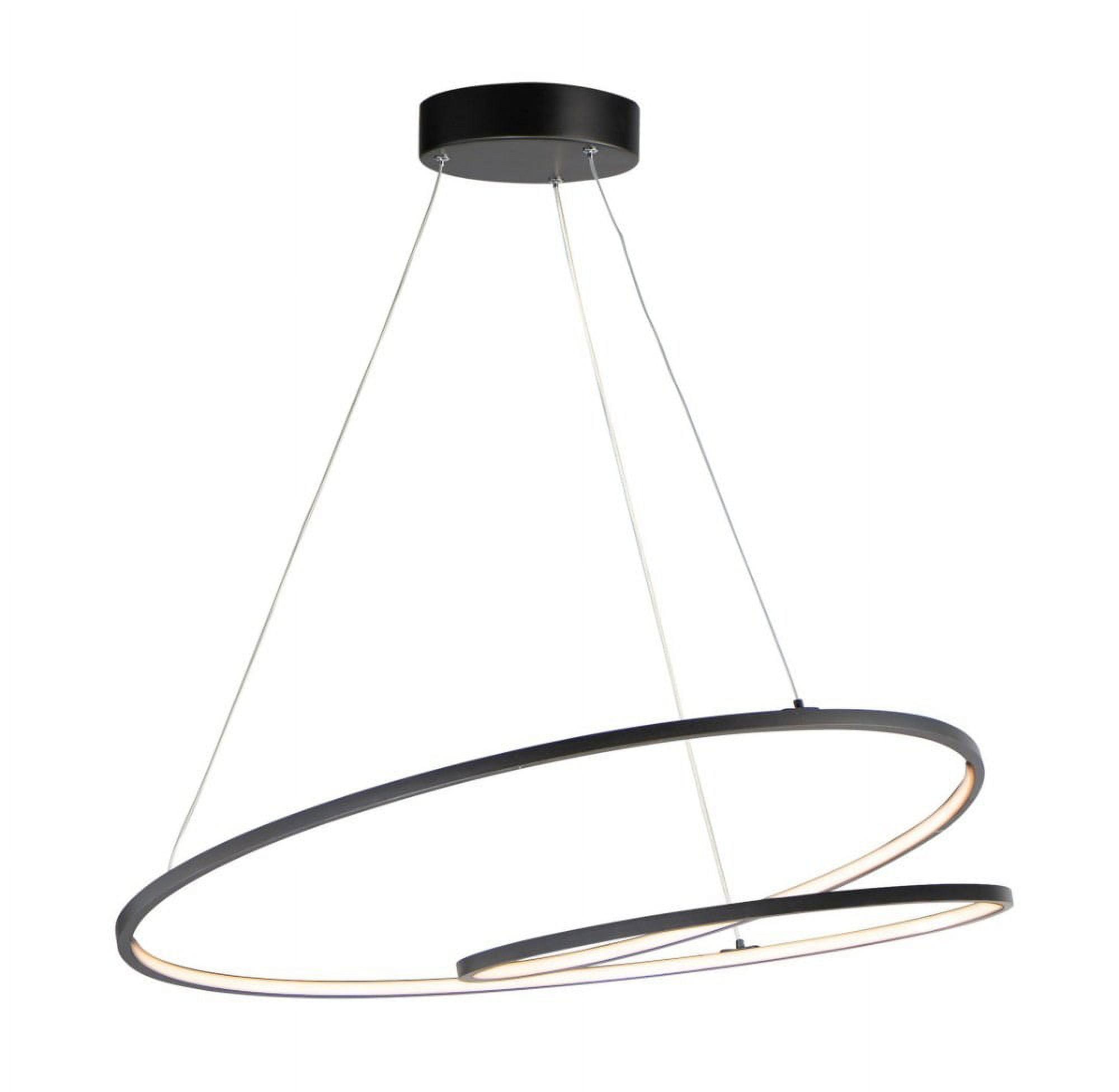 Cycle Sleek Black Aluminum LED Pendant Light, 31.5"