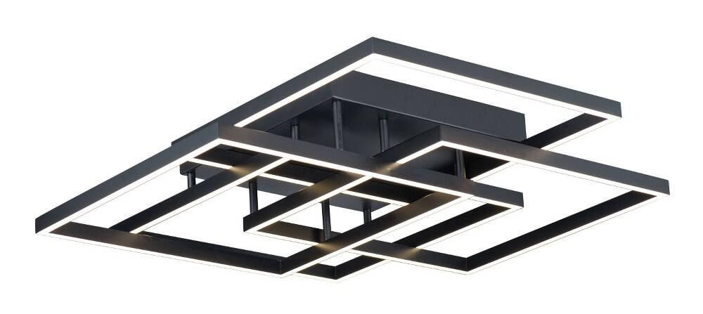 Black Aluminum Geometric LED Flush Mount Ceiling Light