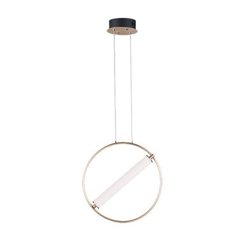 Contemporary Flare LED Pendant in Black and Soft Gold
