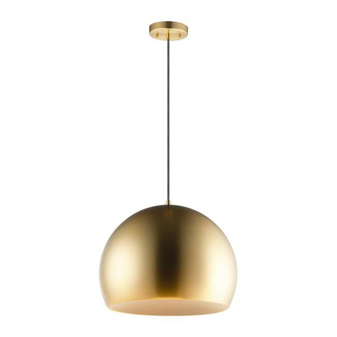 Satin Brass & Coffee Aluminum Bowl LED Island Pendant