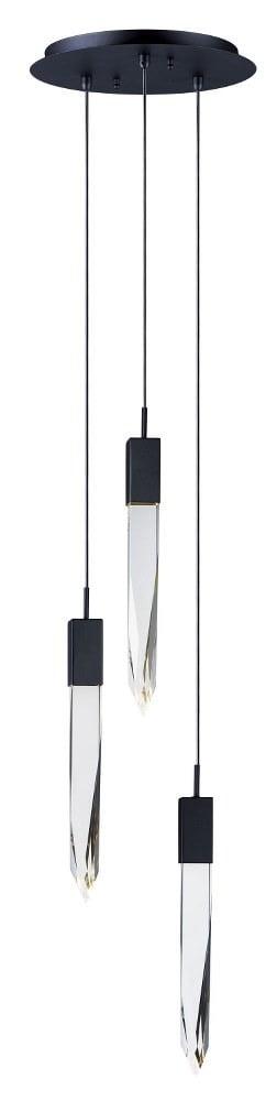 Et2 E31243-20 Quartz 3 Light 13" Wide Led Multi Light Pendant - Black