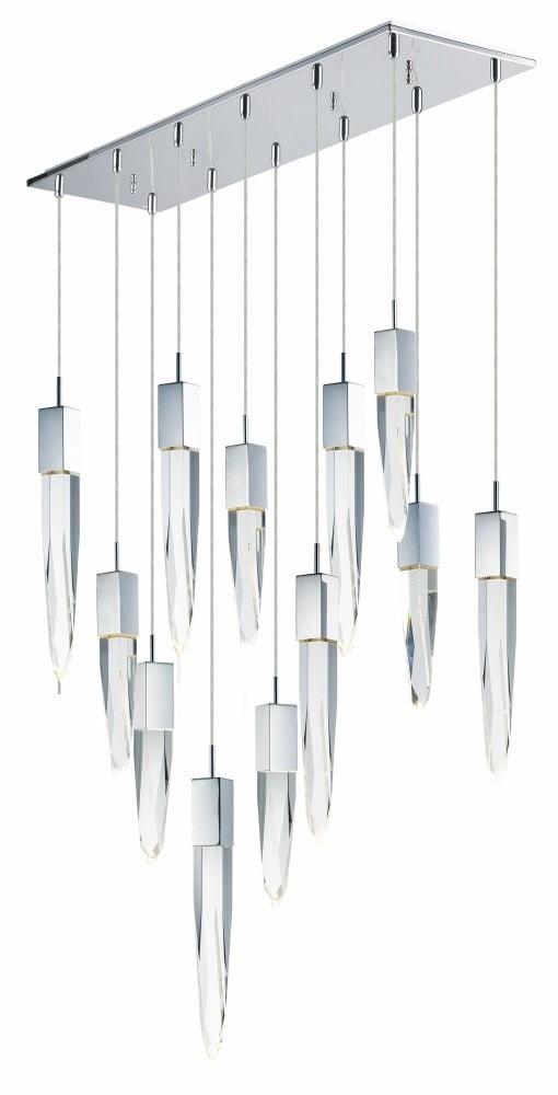 E31248-20PC-ET2 Lighting-Quartz-72W 12 LED Pendant-39.25 Inches wide by 21 inches high-Polished Chrome Finish