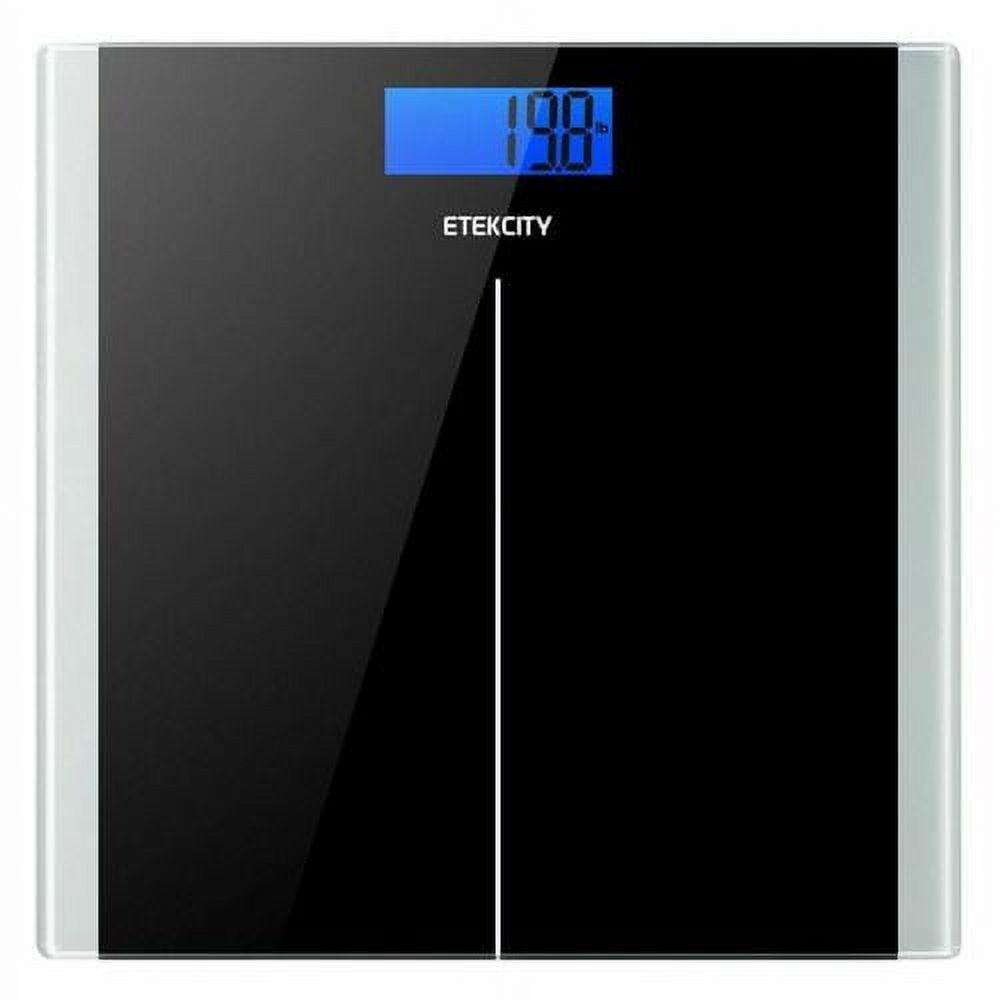 Etekcity Black Tempered Glass Digital Body Weight Scale with LCD Display