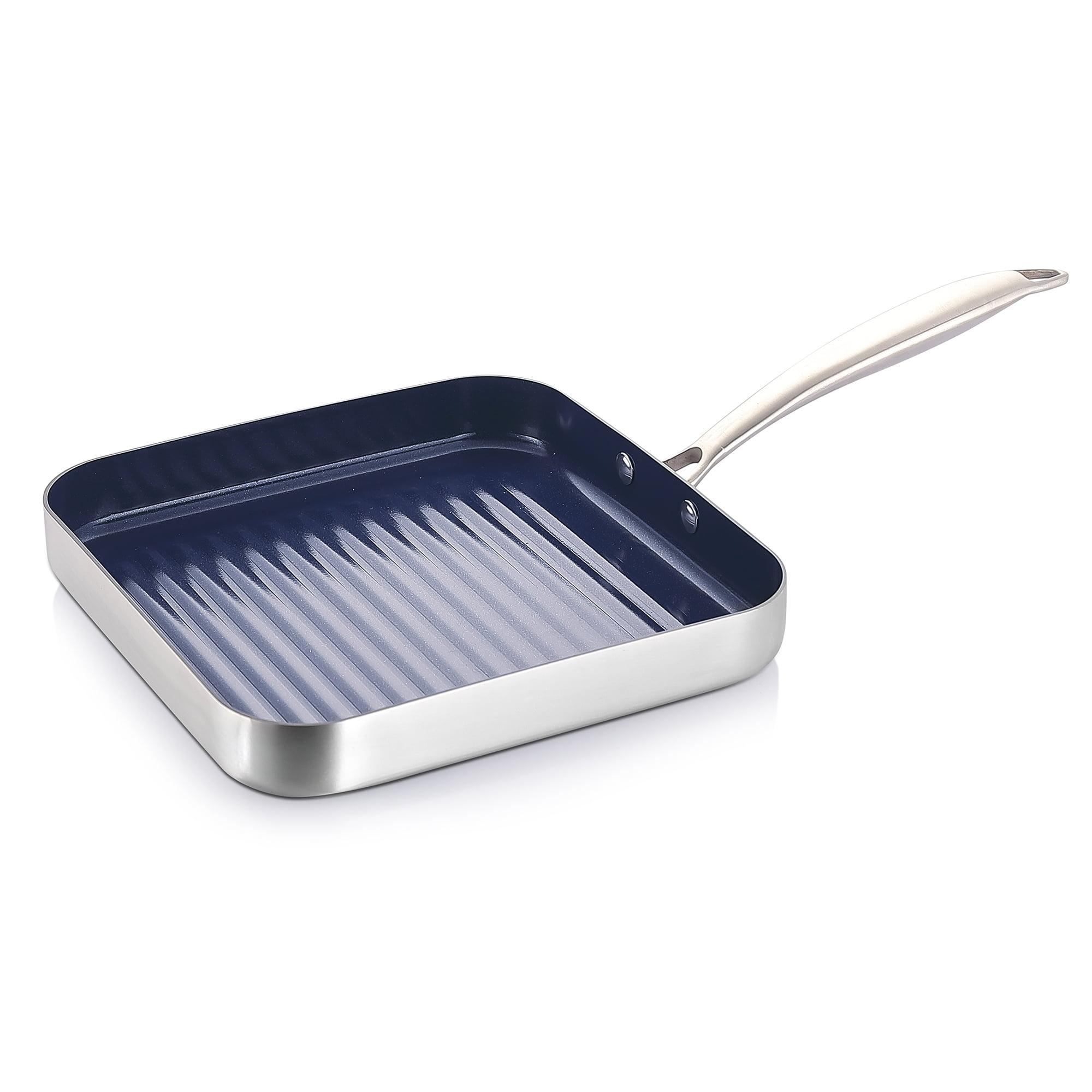 Eternal 9.5'' Non-Stick Stainless Steel Grill Pan / Griddle Set