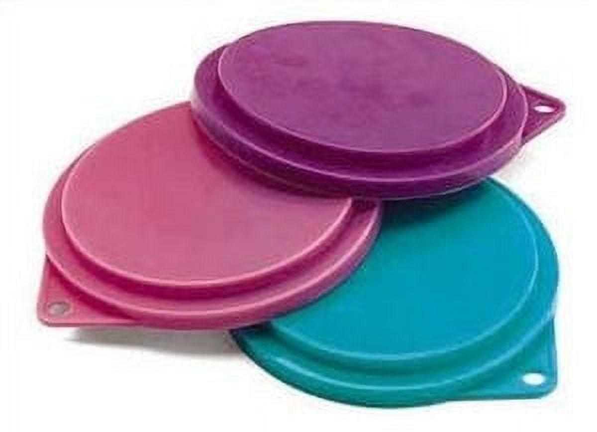 Multicolor Airtight Plastic Pet Food Can Covers, 3-Pack