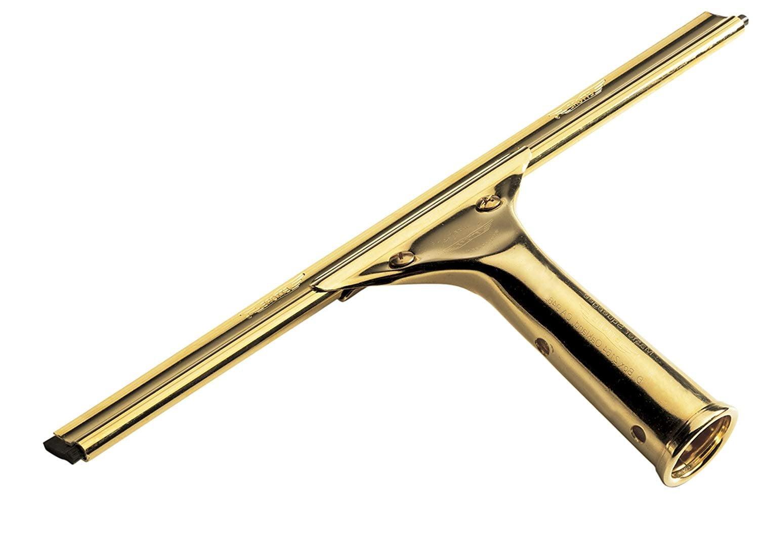 12 Inch Brass Window Squeegee with Rubber Blade