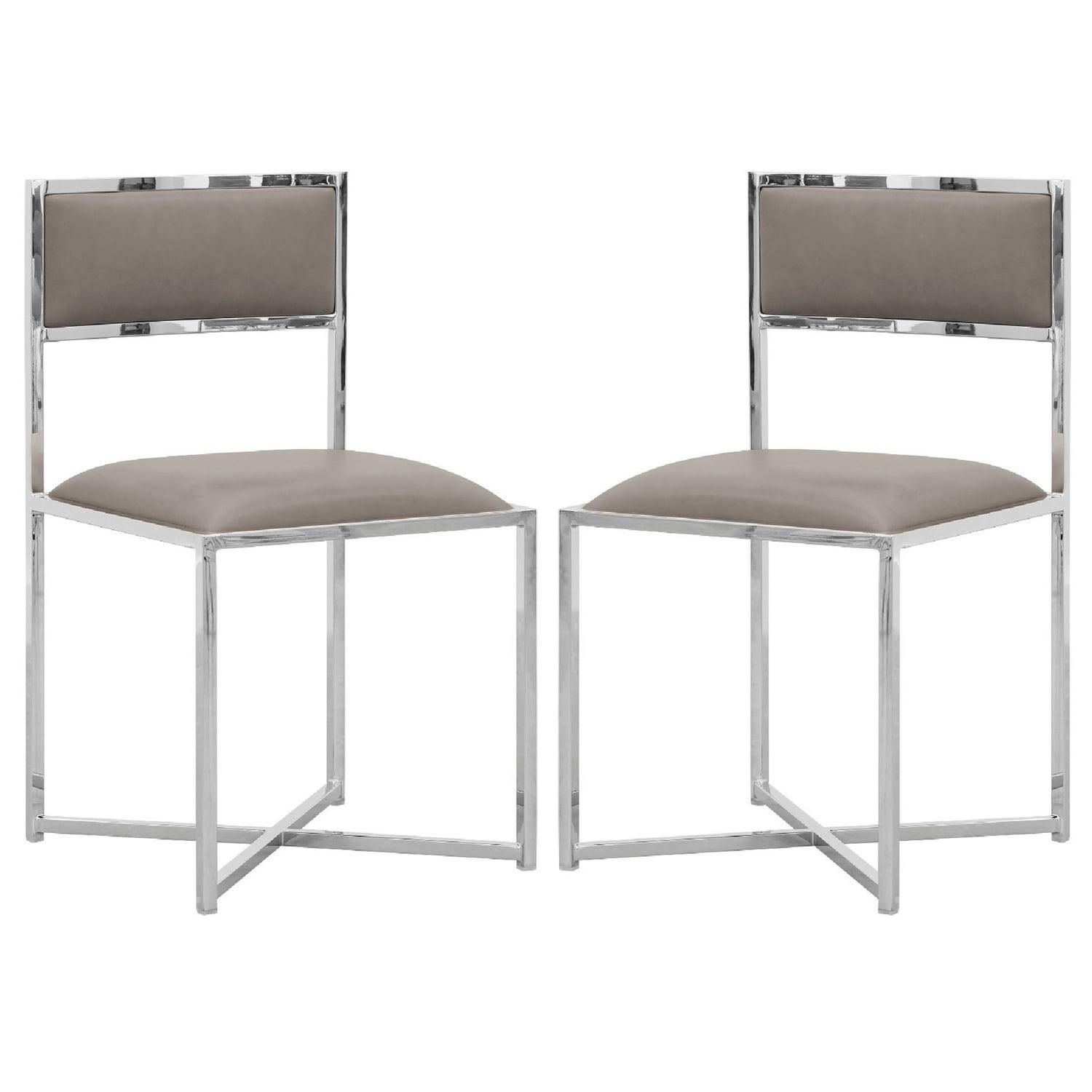 Wade Logan® Aleko 18'' H Faux Leather Upholstered Metal Side Chair (Set of 2)