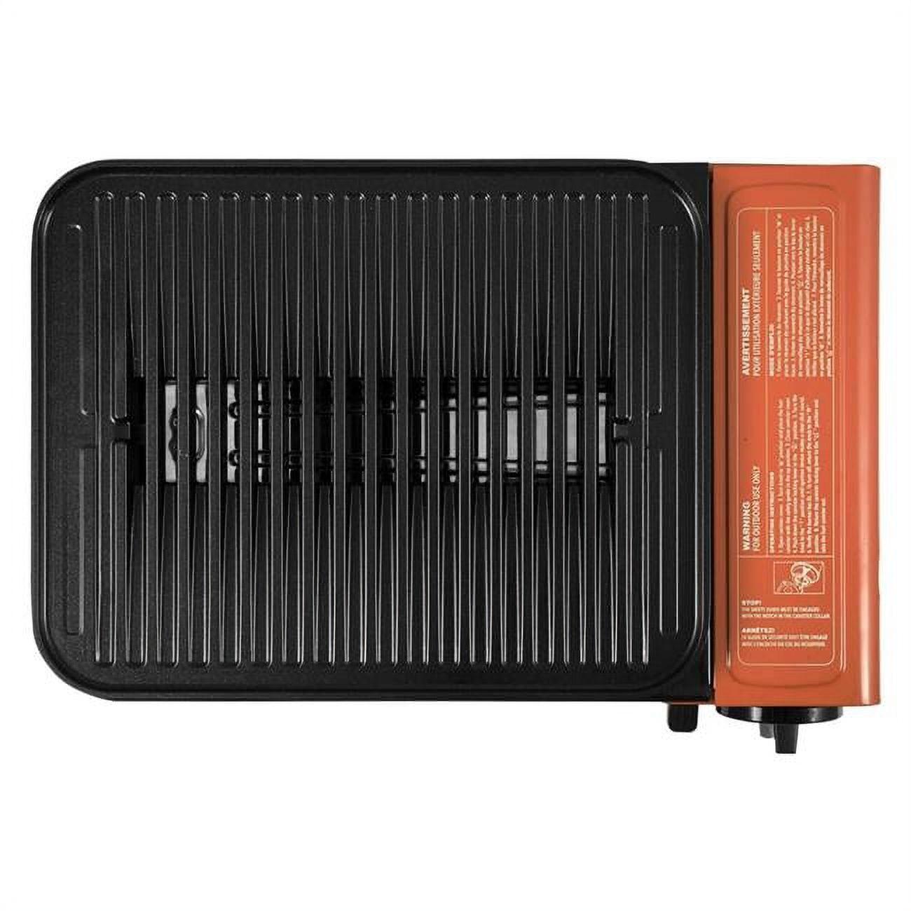 Compact Black and Orange Portable Butane Camping Grill