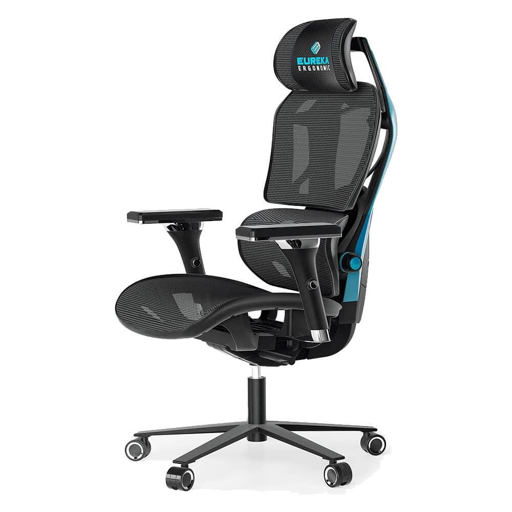 Eureka Ergonomic Blue Mesh Gaming Chair with Lumbar Support