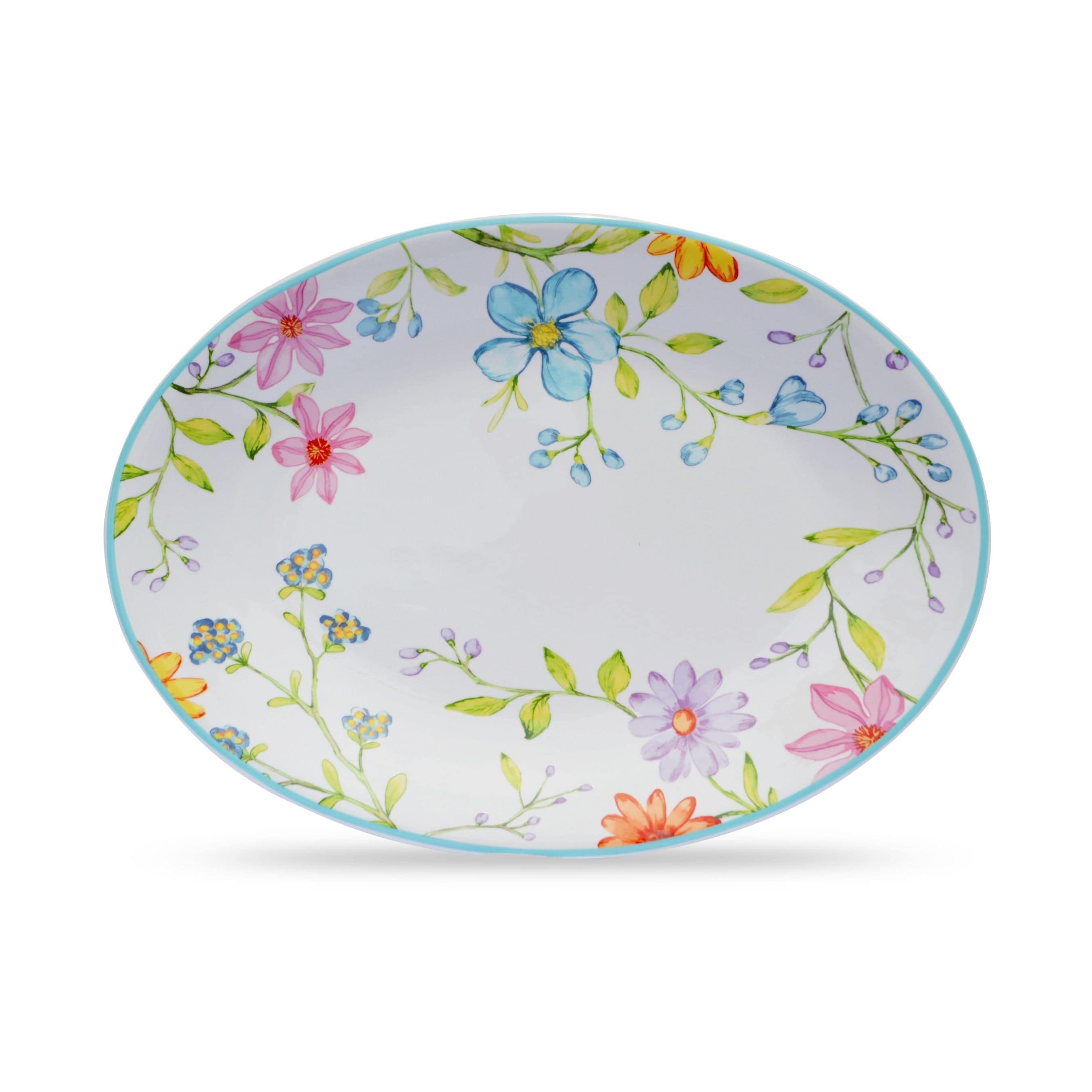 Euro Ceramica  Charlotte Stoneware 15" Oval Serving Platter - 15.5 in. x 11.38 in. x 1.46 in.