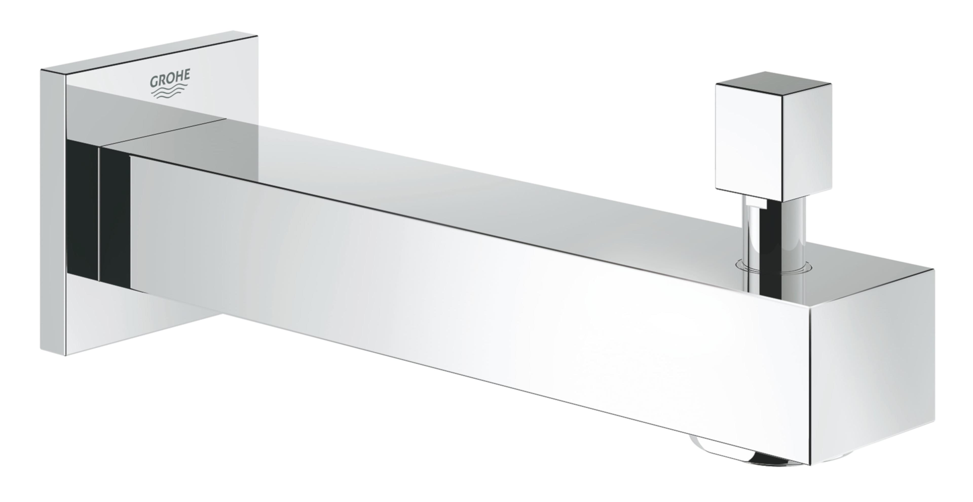 Modern Graphite Wall Mounted Tub Spout with Starlight Chrome Finish