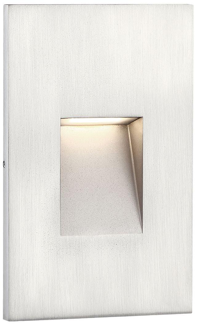 Brushed Nickel Vertical Recessed LED Step Light