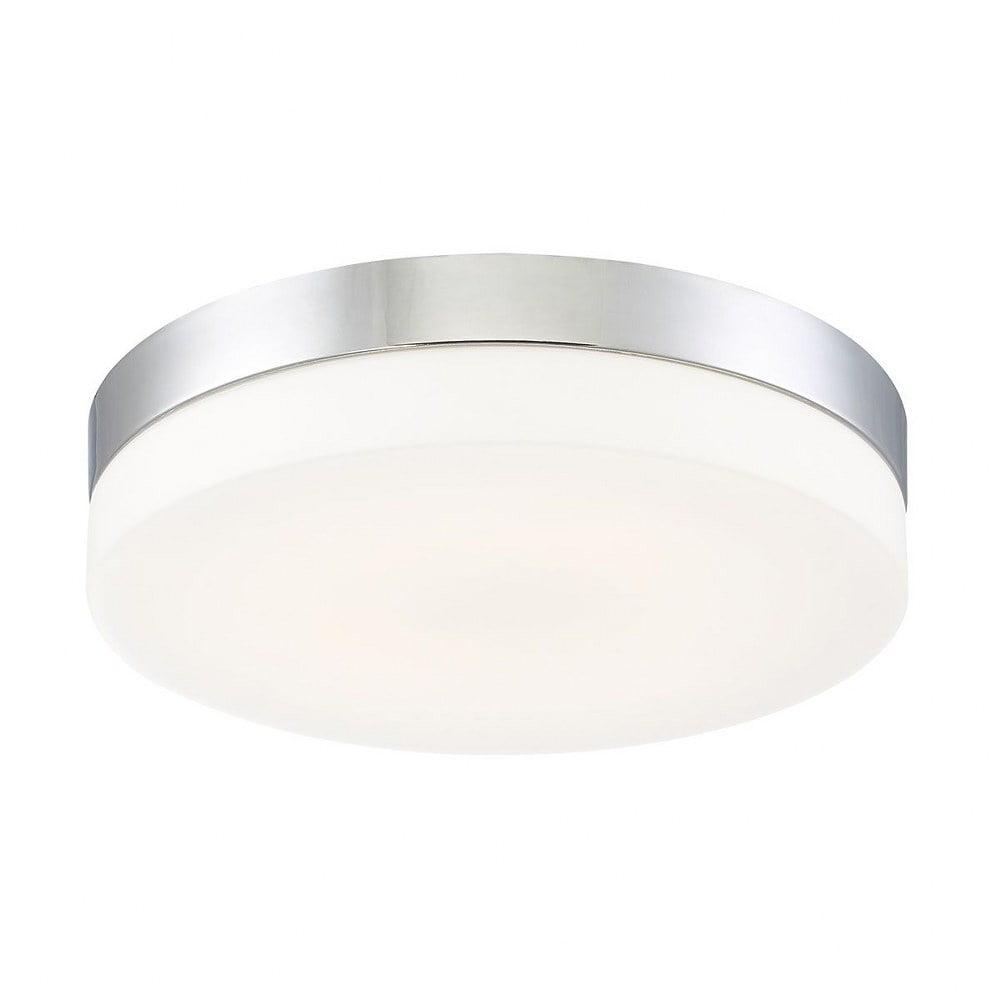 Koss 11'' Chrome LED Flush Mount Ceiling Light with Opal White Glass