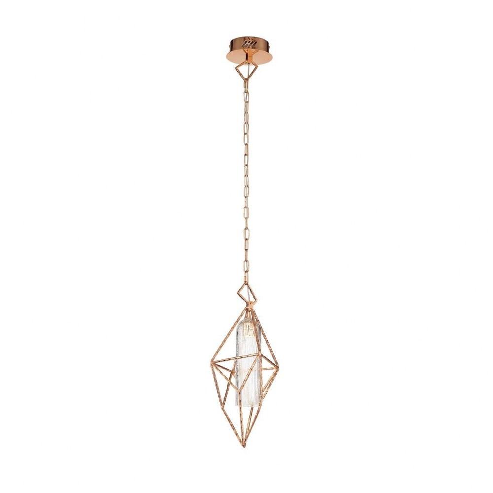 Rose Gold Clear Glass LED Pendant Light