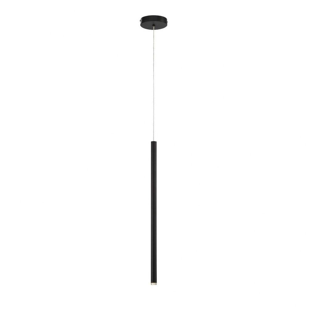 Navada Sleek Black LED Pendant Light with Glass Accents