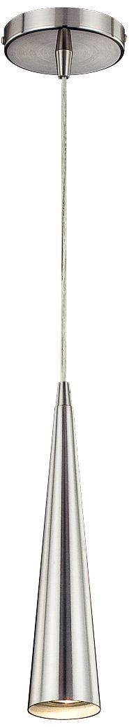 Sleek Satin Nickel 12" Mini Pendant Light with Cone Design