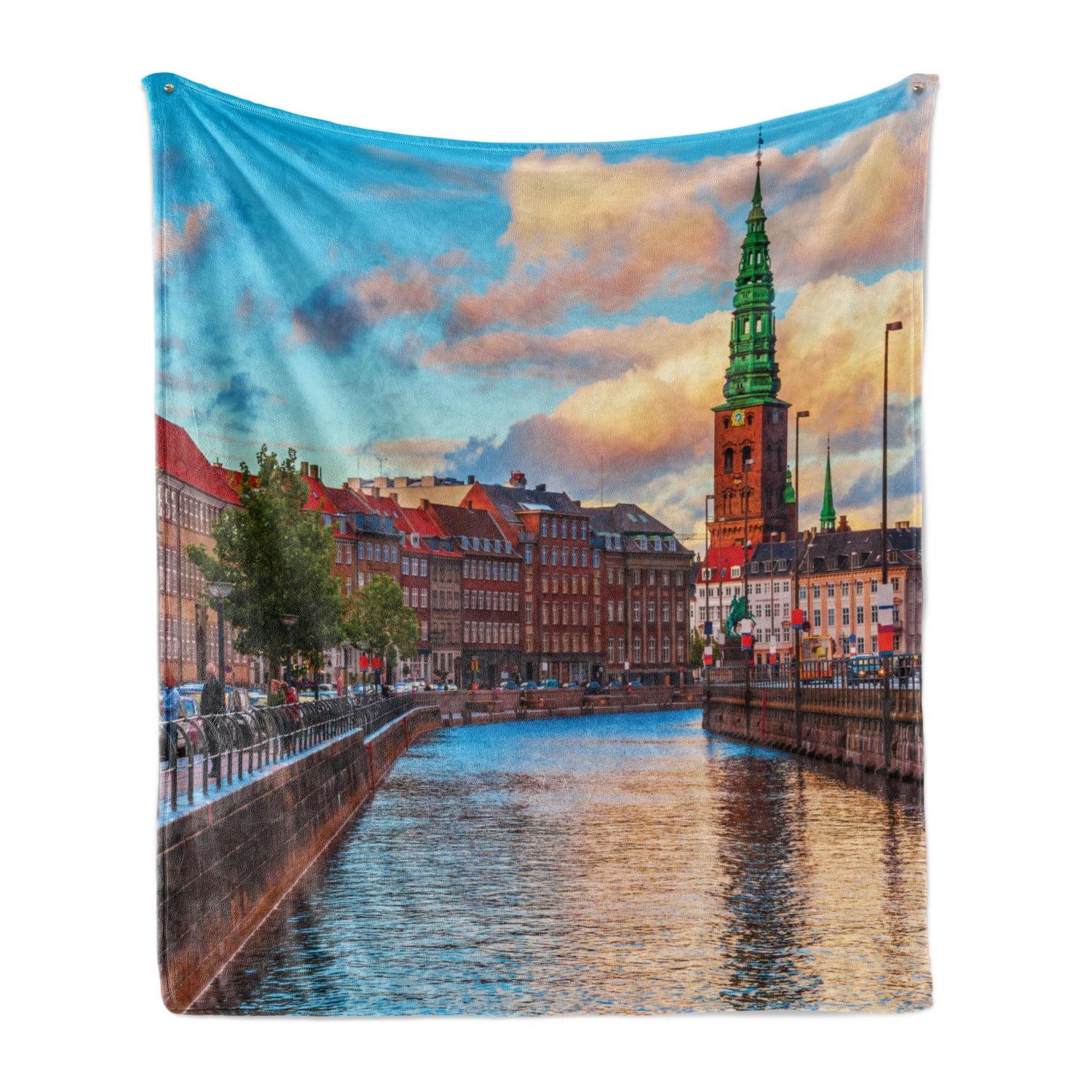 Copenhagen Sunset Multicolor Fleece Throw Blanket 50" x 70"