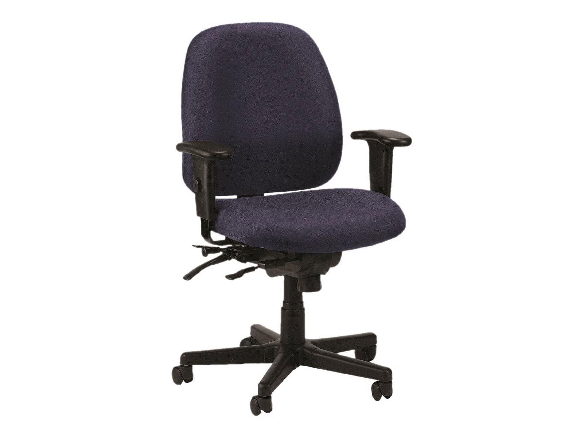 Navy Fabric Ergonomic Swivel Task Chair with Adjustable Arms