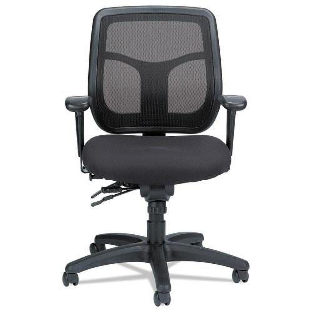 Eurotech Apollo Multi-Function Mesh Task Chair, Supports Up to 250 lb, 18.9" to 22.4" Seat Height, Silver Seat/Back, Black Base