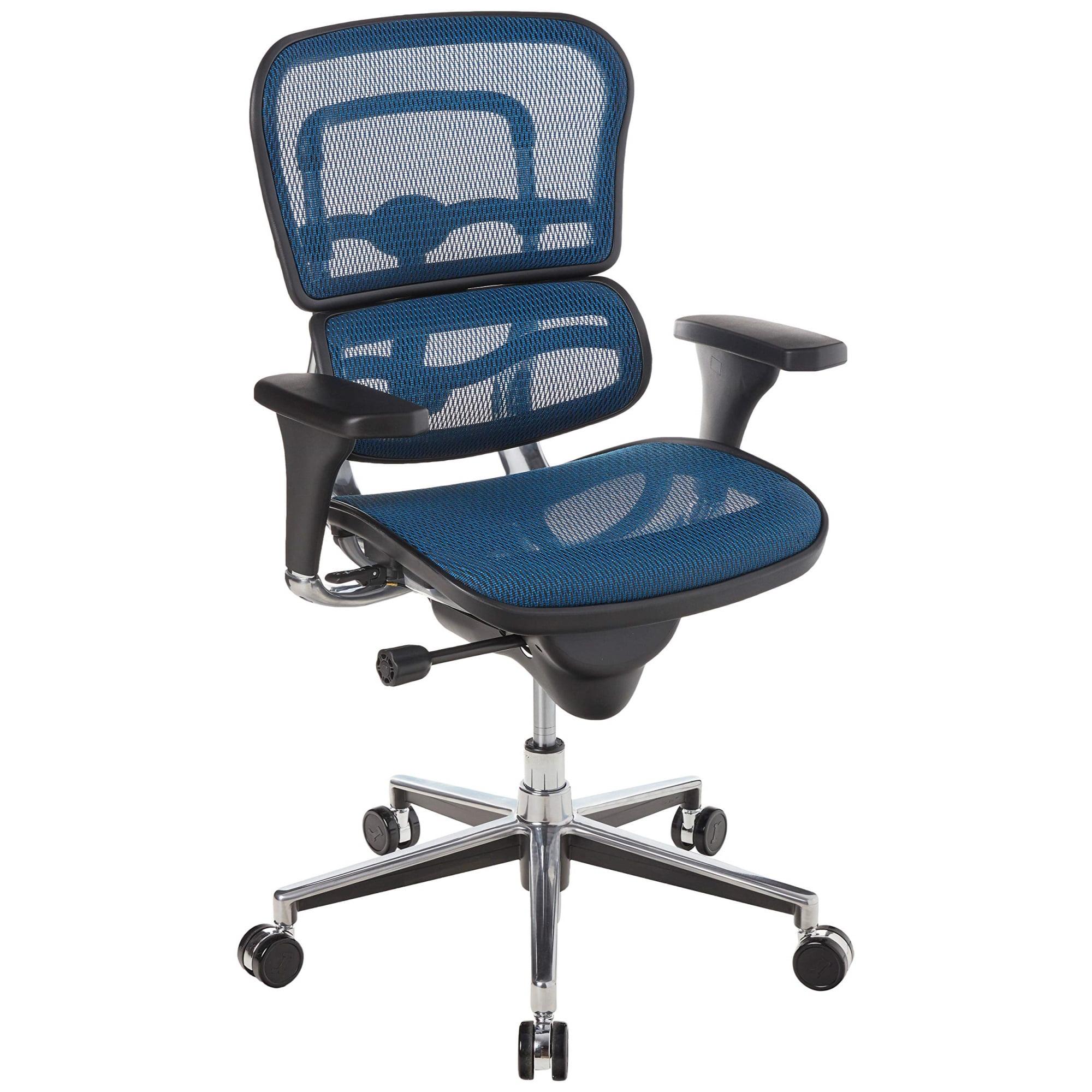 Eurotech Seating Ergohuman Mesh Managers Chair, Mid Back, Blue