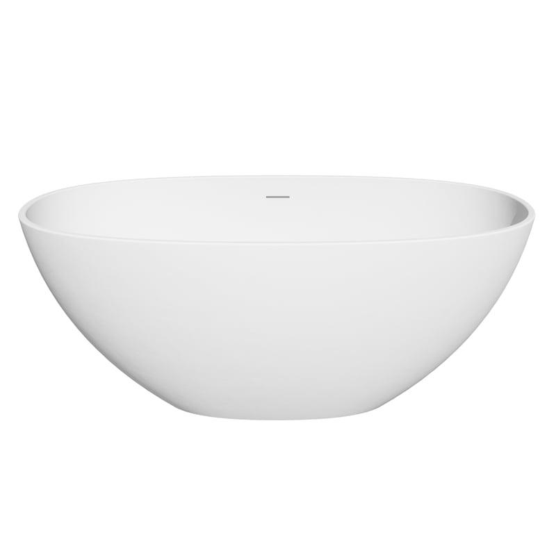 Euston 55.1'' x 29.5'' Freestanding Soaking Stone Rein Bathtub