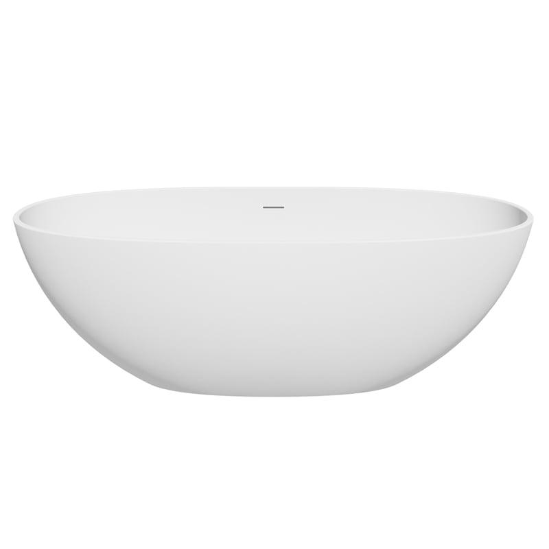 Euston 65'' x 29.9'' Freestanding Soaking Stone Rein Bathtub