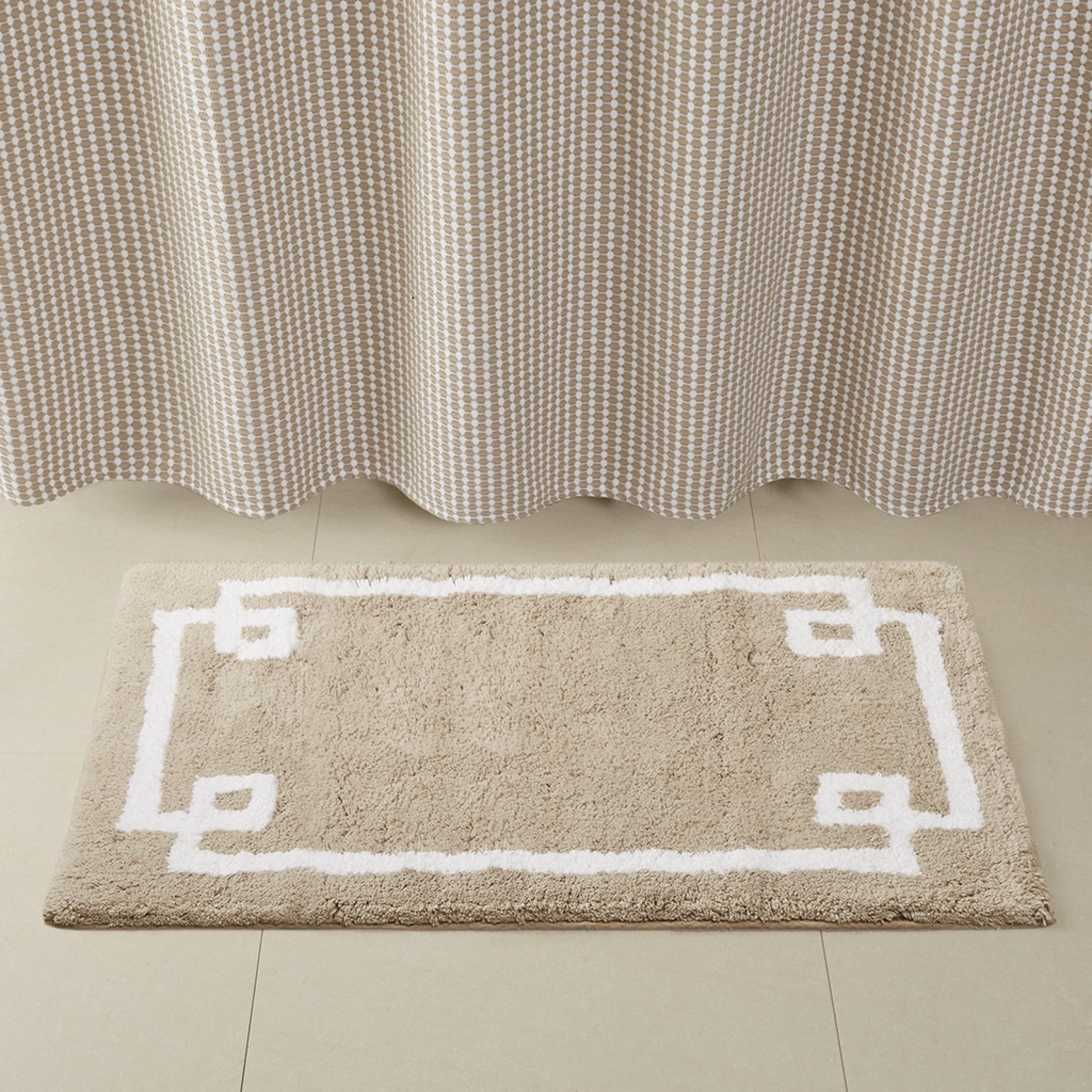 Evan 40" x 24" Gray Cotton Tufted Bath Rug