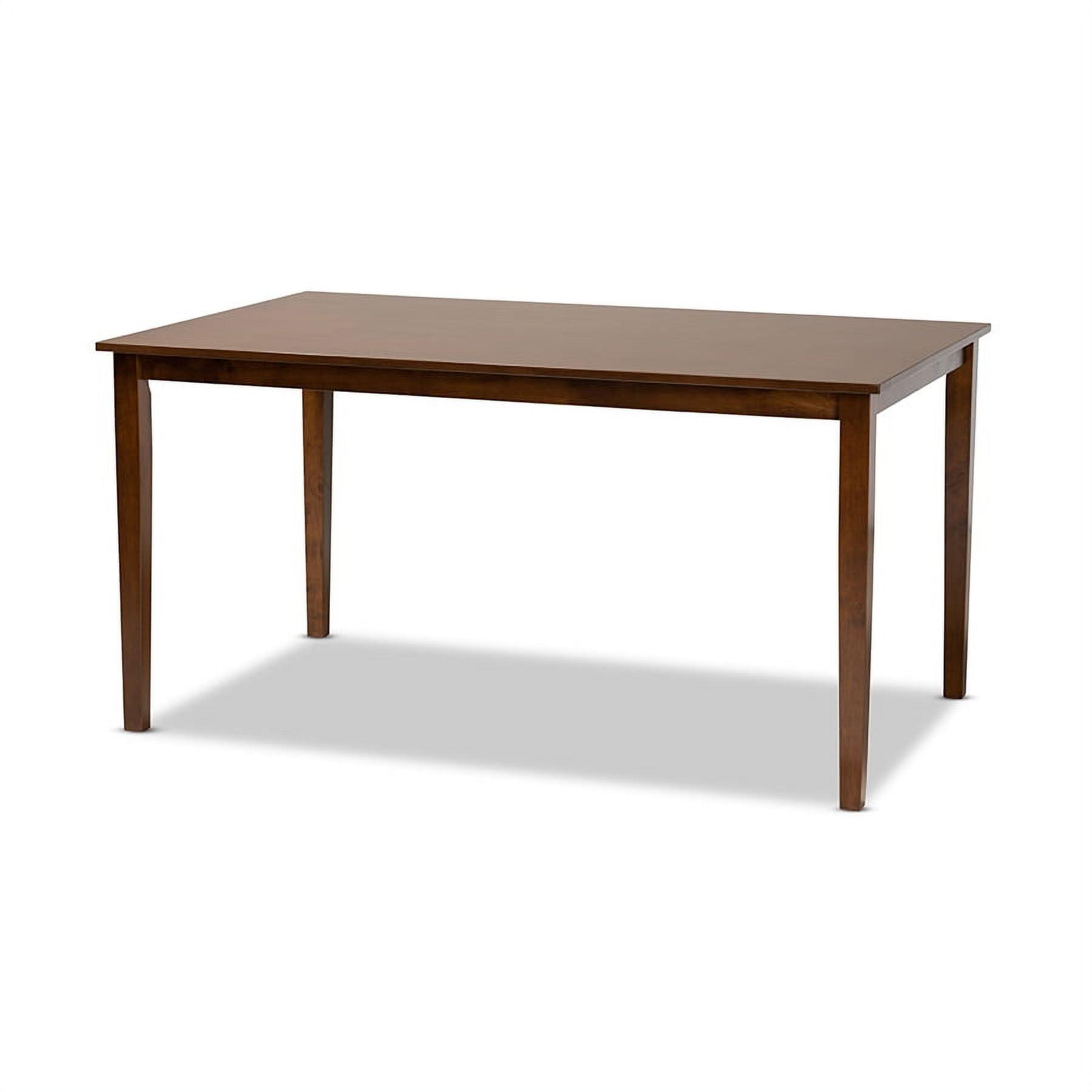 Contemporary Walnut Brown Wood Counter Height Dining Table