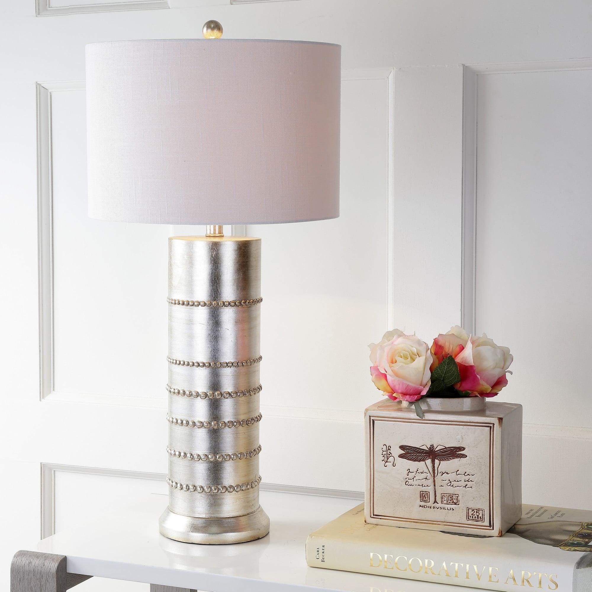 Evelyn 31" Silver Resin Table Lamp with Chrome Finish