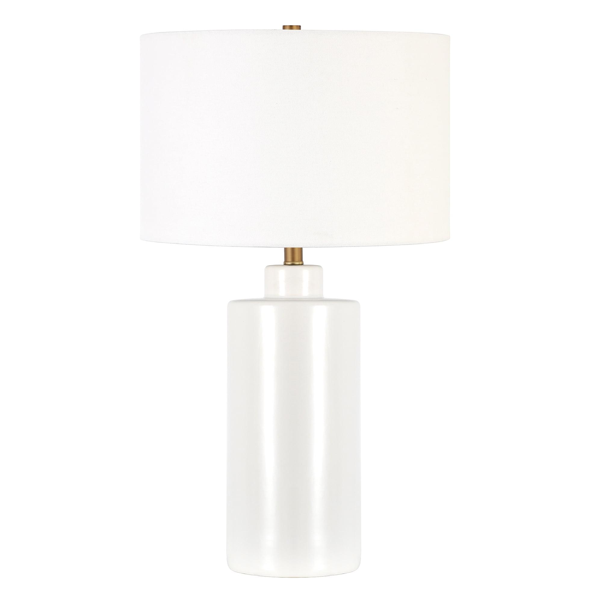 Evelyn&Zoe 25" Contemporary Ceramic Table Lamp with White Drum Linen Shade