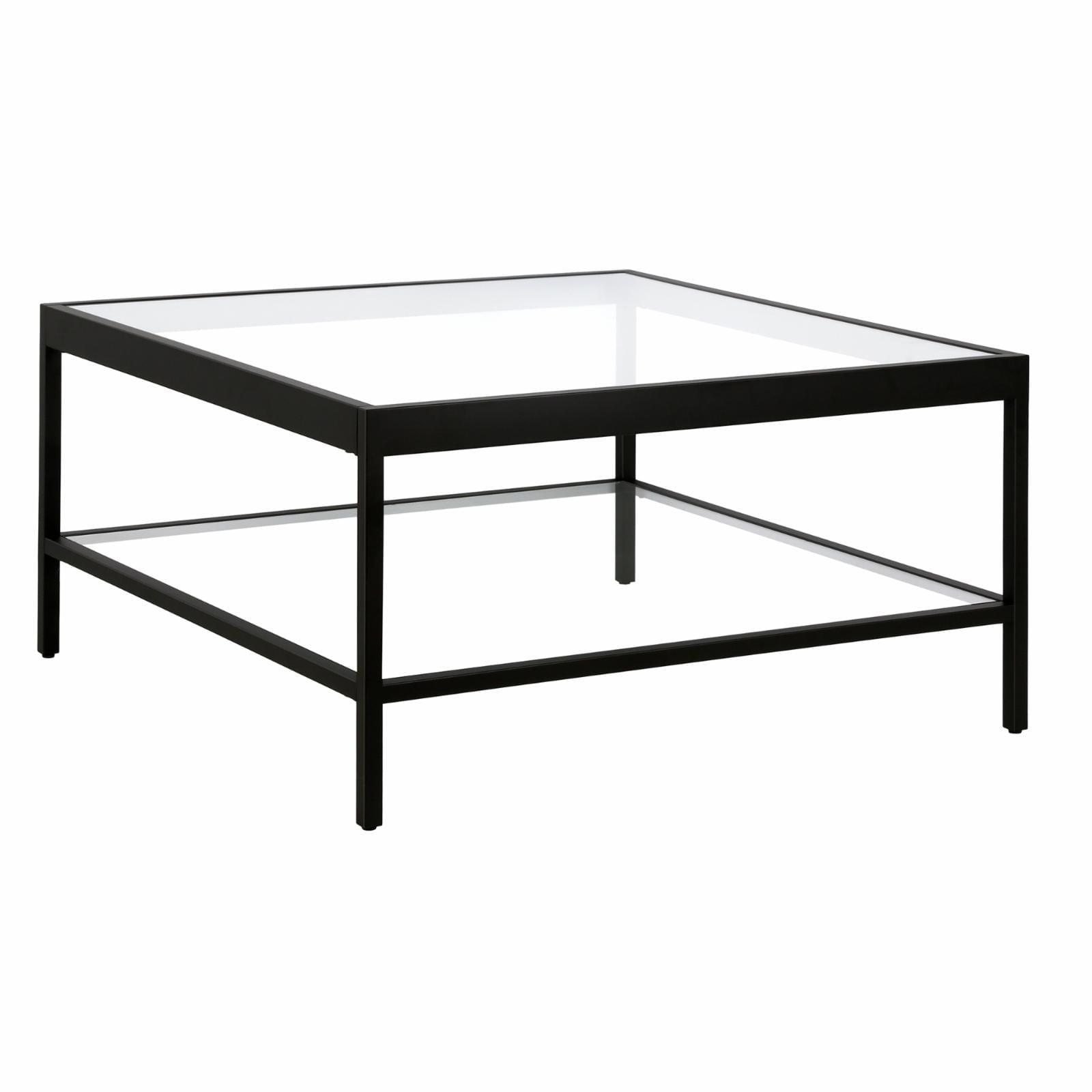 Evelyn&Zoe Alexis 32" Wide Square Coffee Table, Blackened Bronze