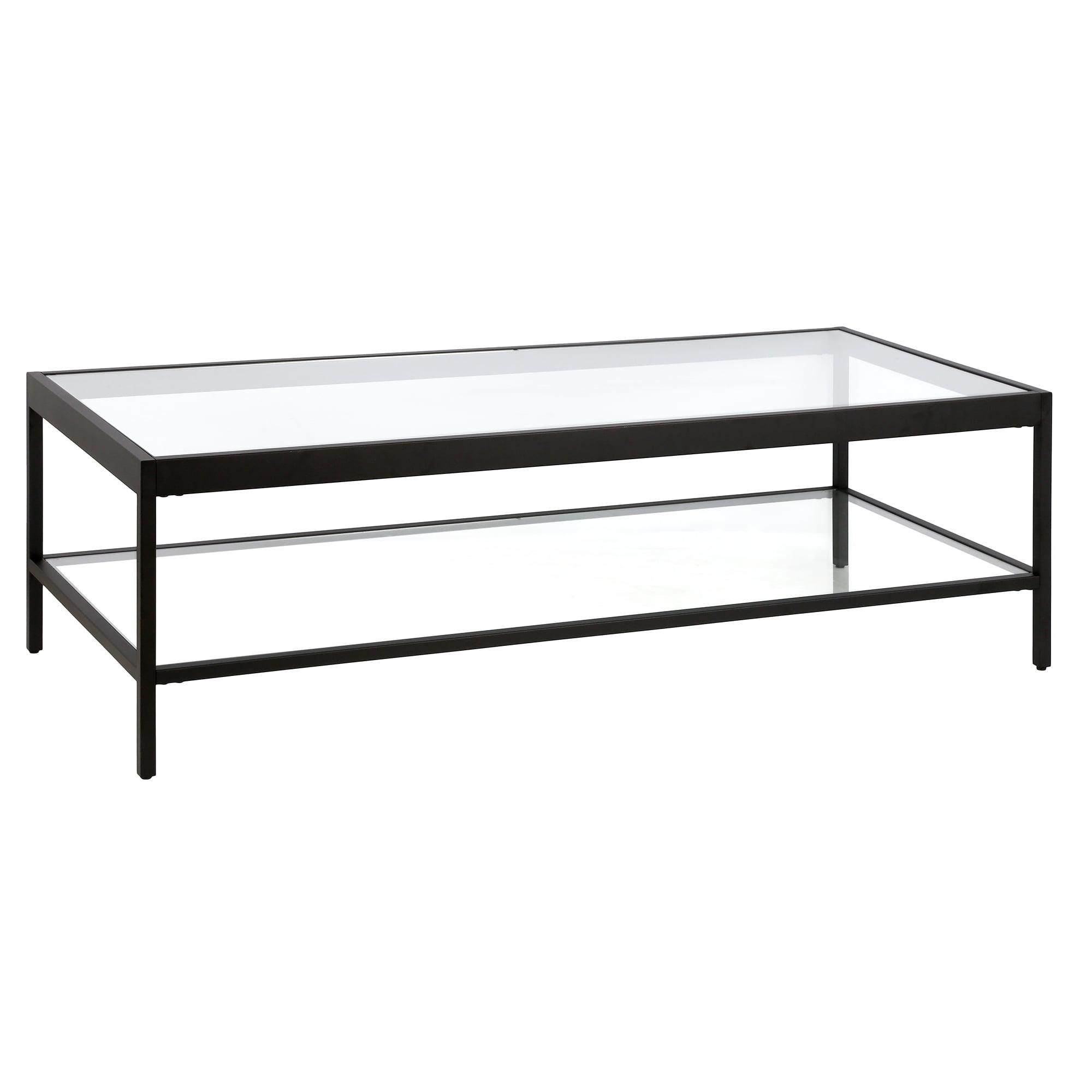 Evelyn&Zoe Alexis 54" Wide Rectangular Coffee Table, Blackened Bronze