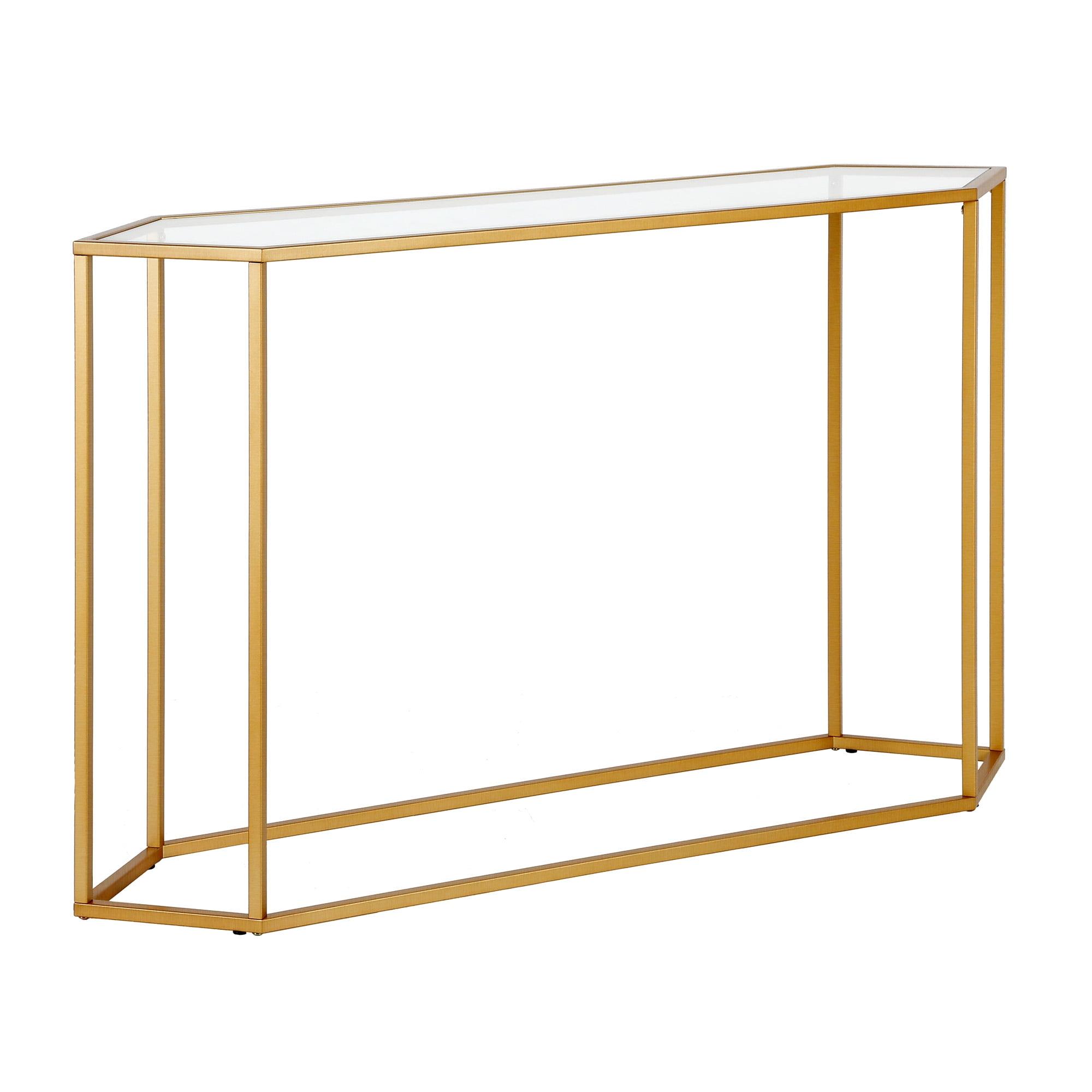 Streamlined Brass Metal Console Table - Henn&Hart