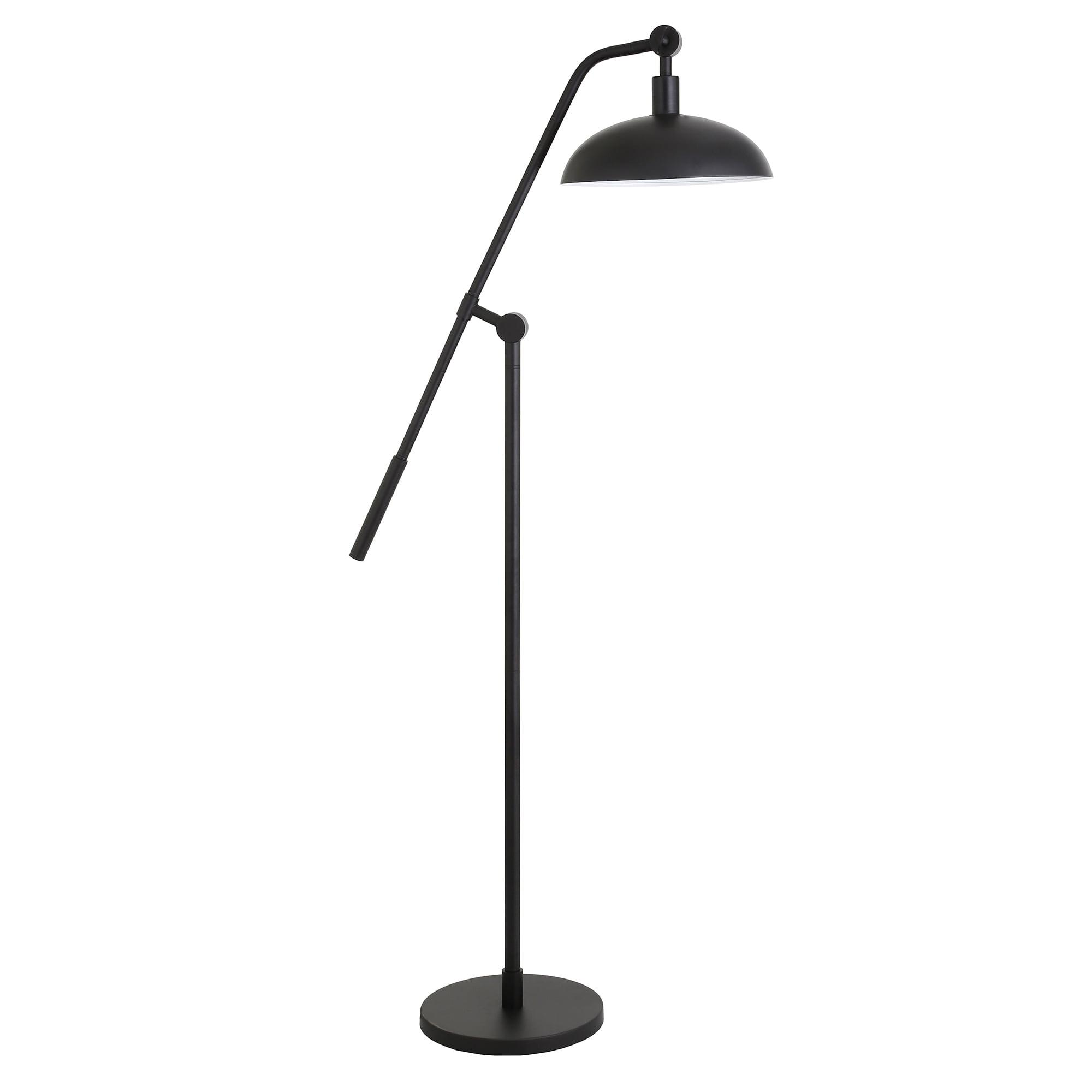 Devon Adjustable Blackened Bronze Floor Lamp with Boom Arm