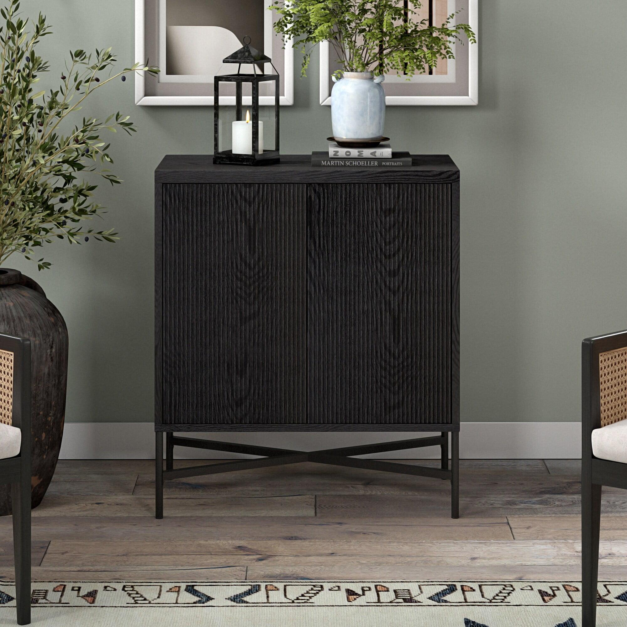 Brighton 28" Black Grain Alder Accent Cabinet with Adjustable Shelving