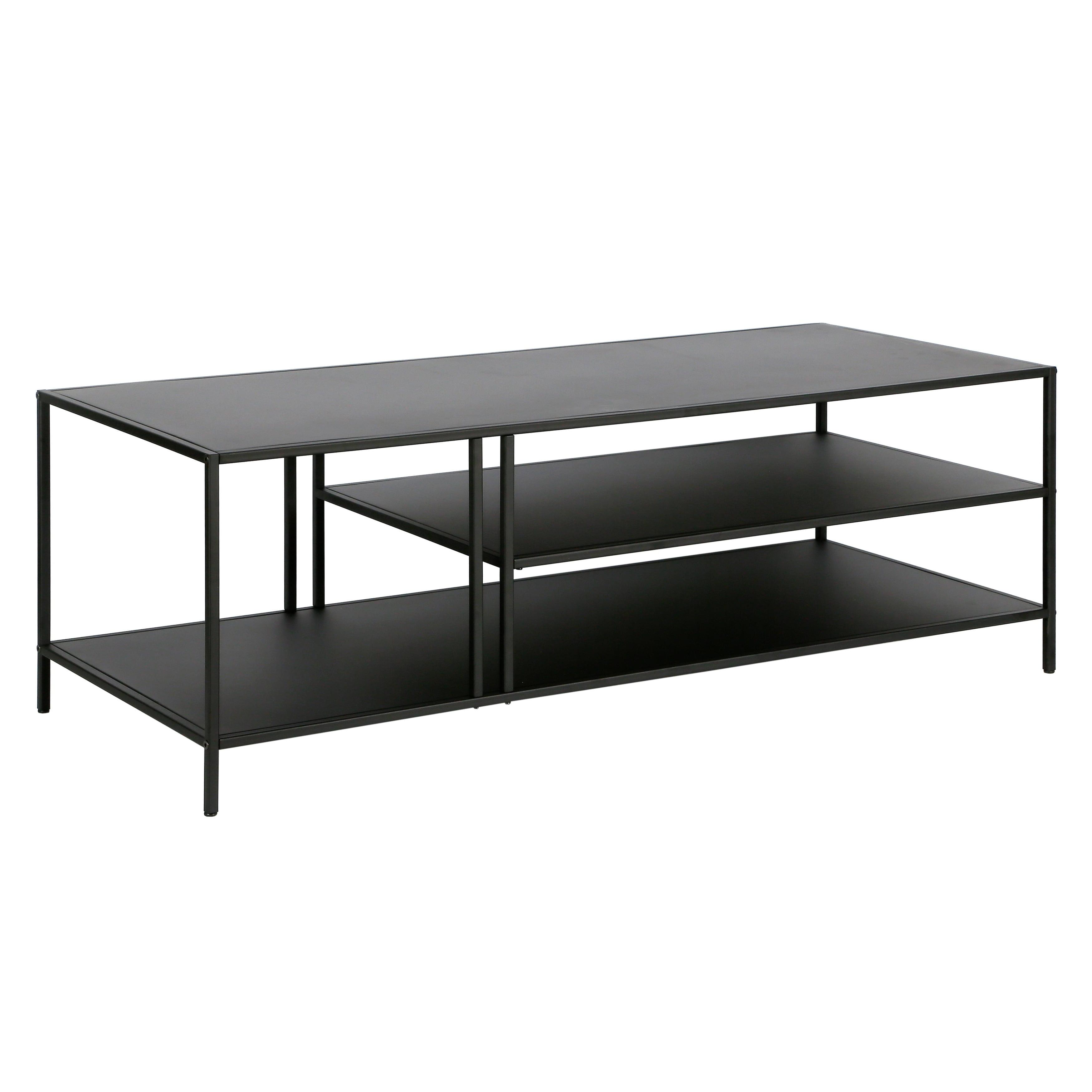 Evelyn&Zoe Cortland 48" Wide Rectangular Coffee Table in Blackened Bronze