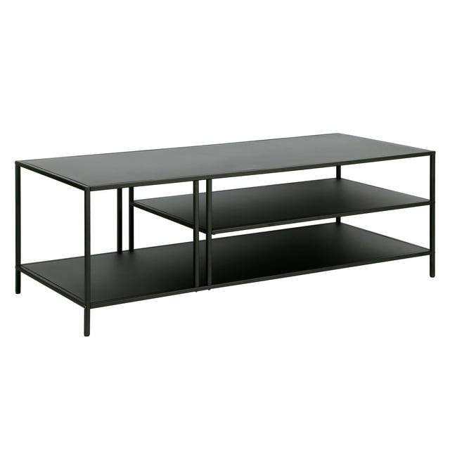 Evelyn&Zoe Cortland 48" Wide Rectangular Coffee Table in Blackened Bronze