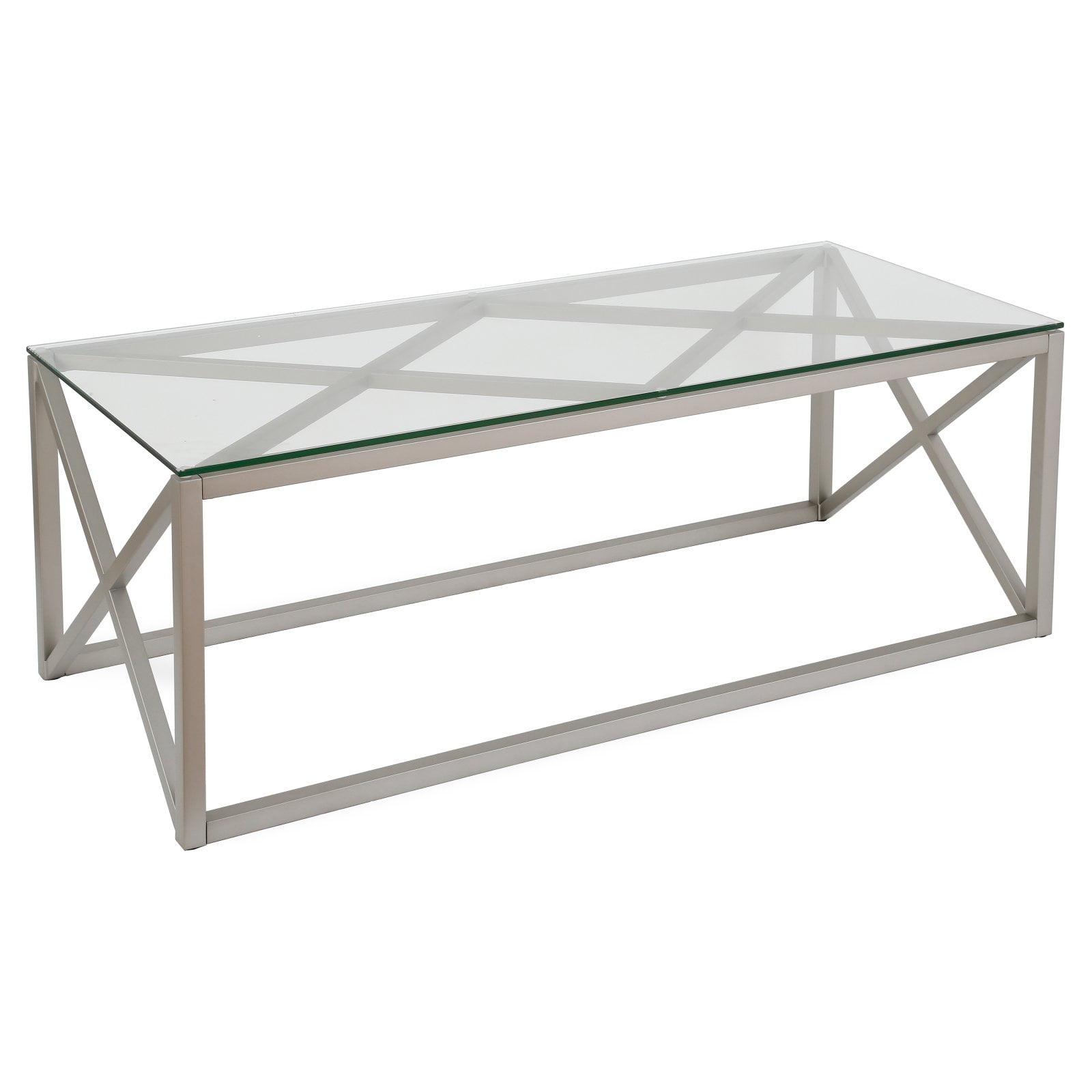 17' Metal Geometric Coffee Table in Gray - Henn&Hart