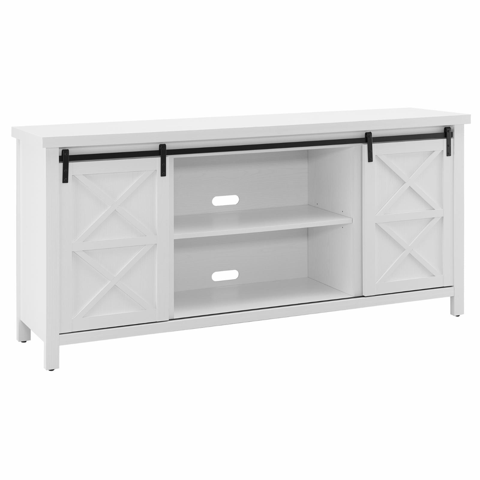 Evelyn&Zoe Elmwood Rectangular TV Stand for TV's up to 75", White