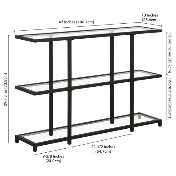 Evelyn&Zoe Greenwich 42" Wide Rectangular Console Table, Blackened Bronze